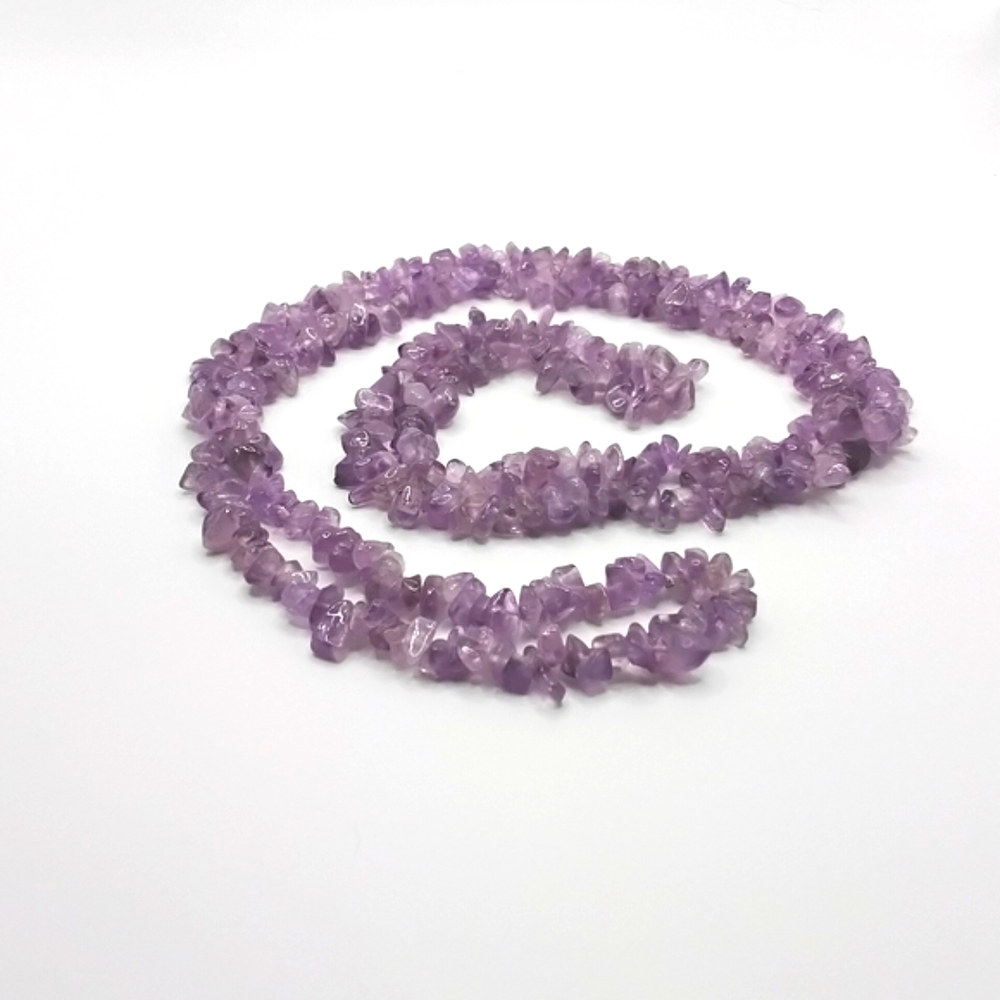 Natural Purple Amethyst Bead Necklace
